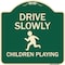 Signmission Designer Series-Drive Slowly Children Playing Green, 18" x 18", G-1818-9851 A-DES-G-1818-9851 - alternate 1